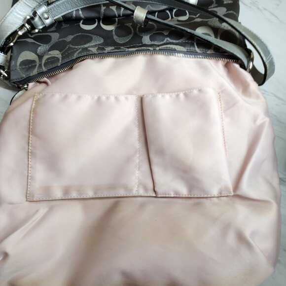 Like New Coach Penelope Optic Metallic Signature Crossbody Convertible Purse - Picture 15 of 16